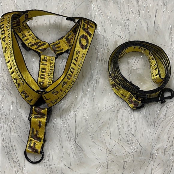 off white dog harness